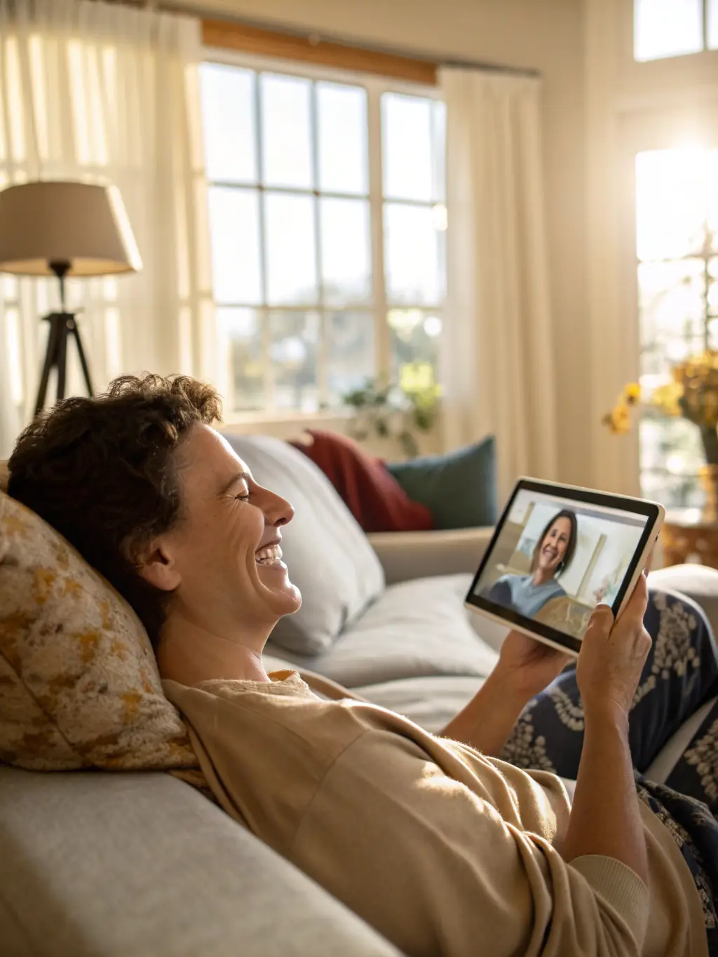 A person using a tablet to video call with a doctor, showcasing the 24/7 access to medical professionals provided by Third Sector Benefits.